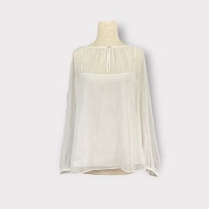 J. Crew Point Sur Popover In Pin Dot Chiffon Size Small